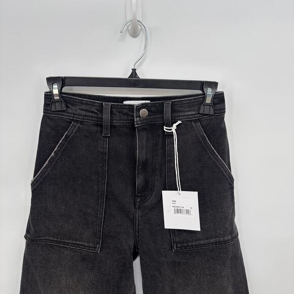 PISTOLA NWT Evereve Penny Utility High Rise Wide Leg Black Denim Collins // 24 - Picture 6 of 16